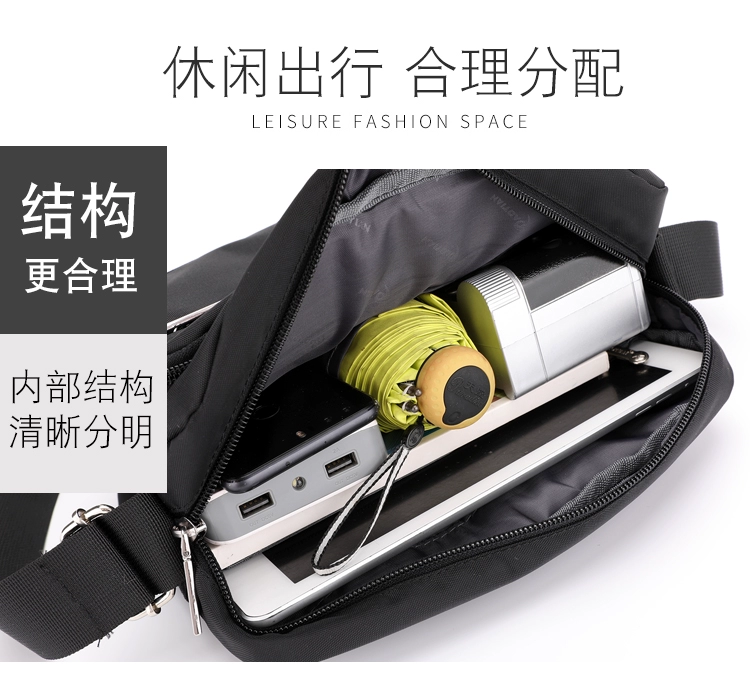 Túi dành cho nam Trung niên Dad Pack Không thấm nước Vải Oxford Vai Messenger Túi thể thao Casual Simple Canvas Ba lô - Túi của con người