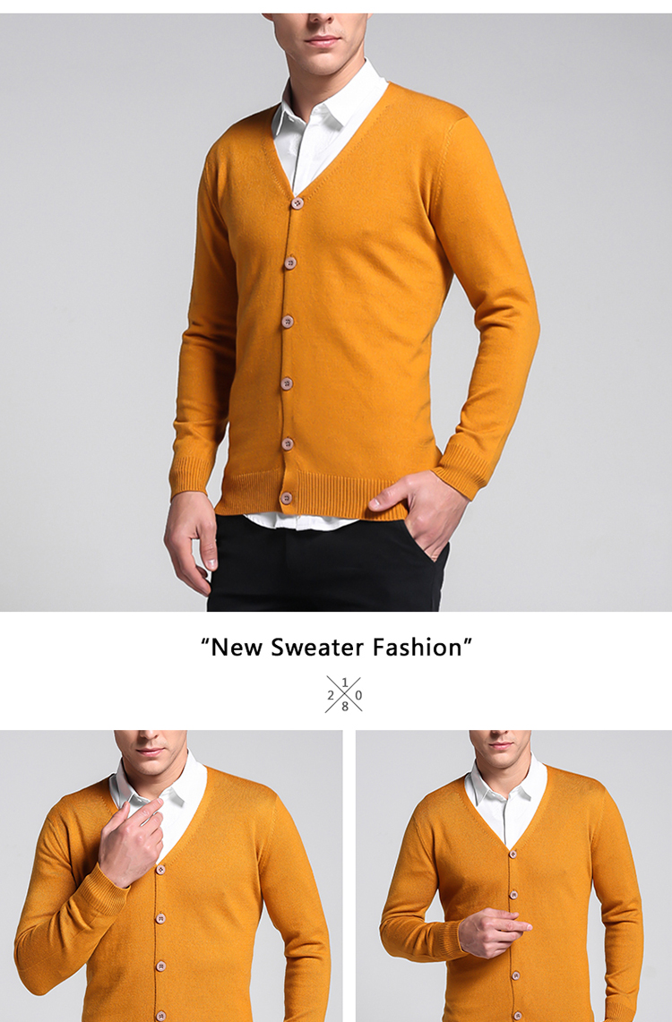 [Ordos đặc biệt] áo len cashmere nam áo len len màu rắn phiên bản Hàn Quốc của áo khoác mỏng [giới hạn 500] quần áo giữ nhiệt nam