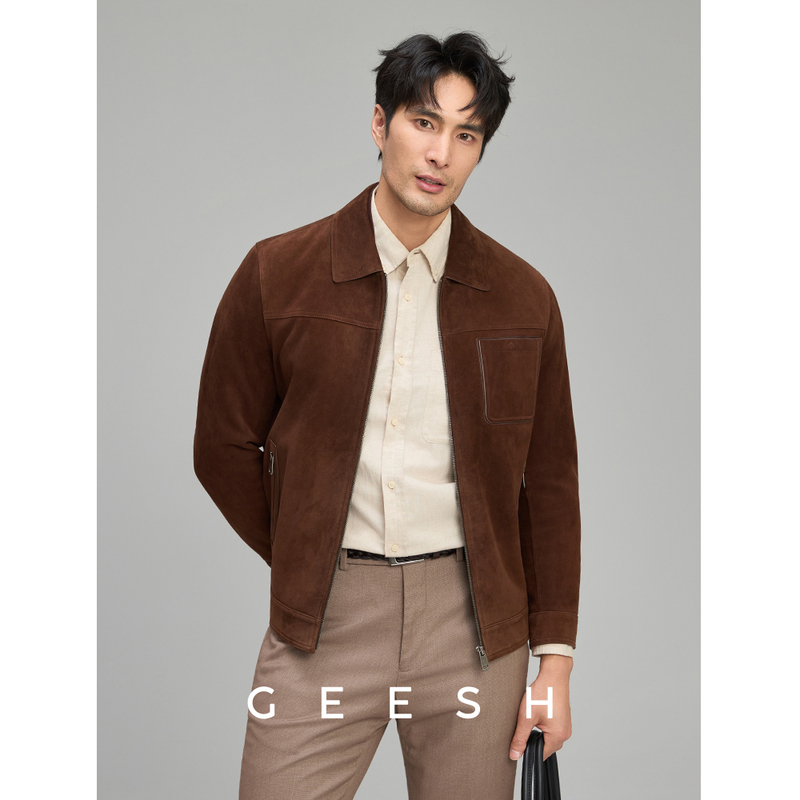 Leather Jacket Men's Genuine Leather Lapel Imported Suede Sheepskin Autumn New Style Suede Leather Retro Suede Leather Jacket Coat Leather Jacket Men's Genuine Leather Lapel Imported Suede Sheepskin Autumn New Style Suede Leather Retro Suede Leather Jacket Coat