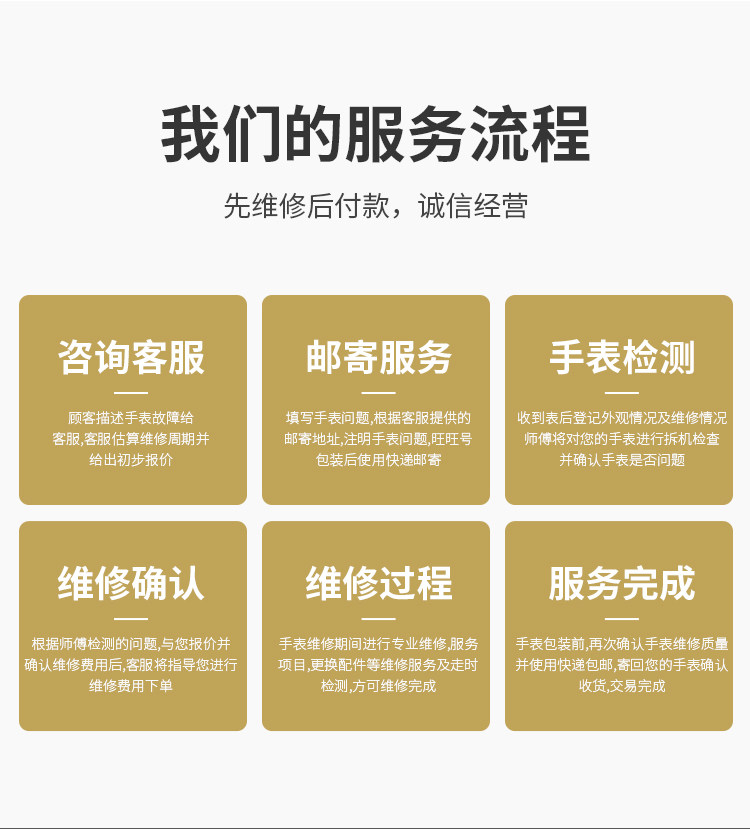 услуги ремонта 手表维修服务修复抛光店铺机械表洗油保养翻新修理手表换镜面电池