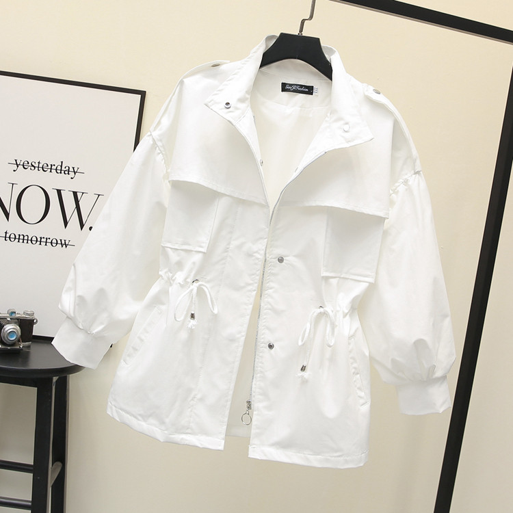 South Korea 2022 pop women's new spring and autumn medium long version blouses white wind clothes casual loose little subcoat tide