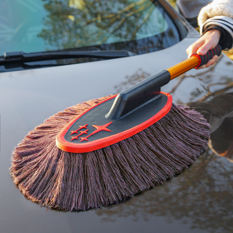 Car pure cotton wax drag wax brush dust dust dust duster car wash mop car brush sweep ash oil duster telescopic sweep ash duster