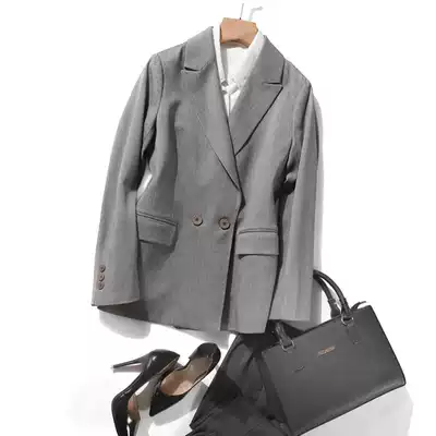 The texture is super beyond public commuting and leisure~Autumn and winter wool herringbone solid color small blazer
