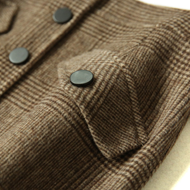 Mouth rice buttocks small waist fine high waist slim double-sided wool hip skirt wool plaid skirt women