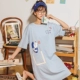 Bộ đồ ngủ nữ cotton tinh khiết mùa hè Hàn Quốc sinh viên ở nhà dịch vụ dễ thương dâu tây mỏng tay ngắn đồ ngủ rộng rãi cho bà bầu mùa hè - Đêm đầm