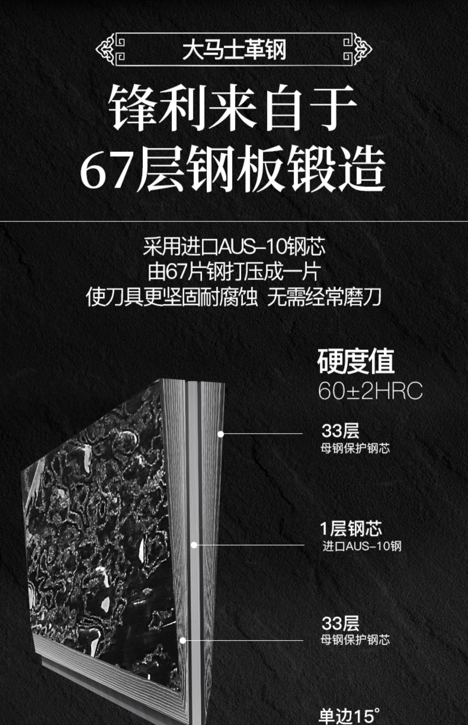 安享好物 安享A级中式菜刀-张小泉江山 大马士革钢切片刀  