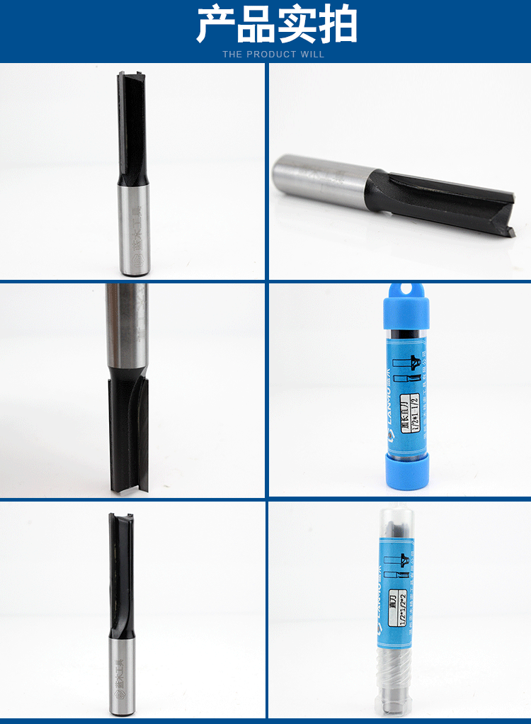 Dao gỗ thẳng màu xanh 1/4 * 1/4 5/16 3/8 1/2 máy cắt tỉa máy công cụ cắt gỗ hai lưỡi - Dụng cụ cắt lưỡi cắt tôn