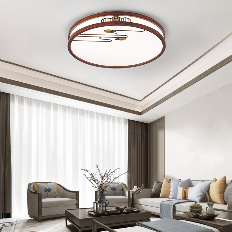 Solid wood New Chinese suction ceiling light full copper led bedroom light room Book room Book room brief modern China Wind cozy lamps