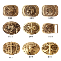 Zhang Ji Workshop Mens brass belt buckle needle buckle Pure copper belt buckle Pants belt accessories buckle buckle Solid buckle head