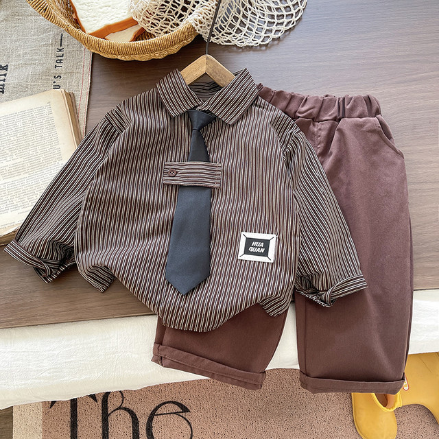 Boys' college style shirt suit autumn 2025 new style