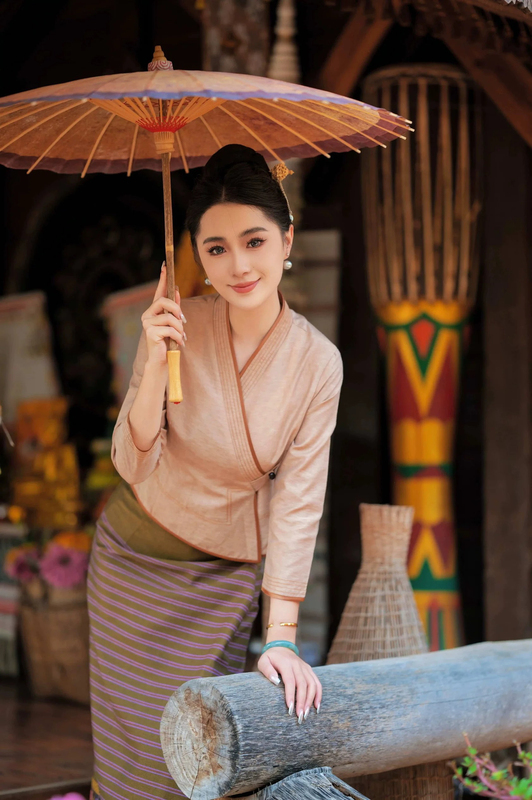 Yujia Family's "Manlan" Tencel Linen Romantic Meidra Style Slim Fit Chinese Tea Dress Casual Workwear