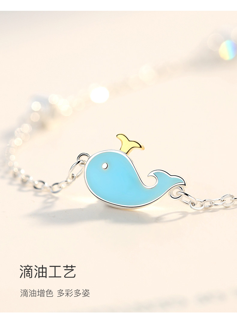 Blue Dolphin 925 Sterling Silver 2019 New Anklet Nữ Hàn Quốc Xã hội Nữ tính Đơn giản Sinh viên tươi Sen phụ kiện thời trang nữ