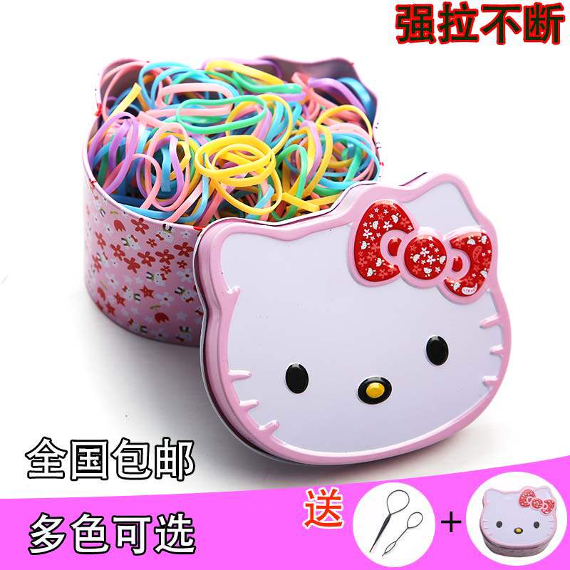 Black rubber band tied hair small head rope Korean hair rope Hair ring Children's headdress Rubber head rope Rubber band disposable