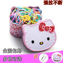 Black rubber band tie hair small head rope Korean hair rope Hairband children headgear rubber belt disposable