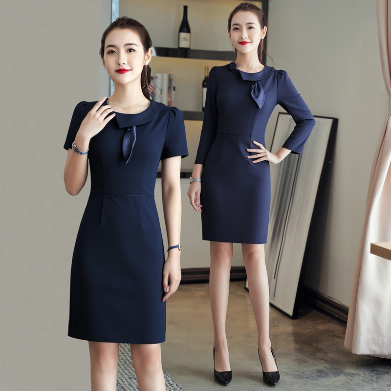 High-End Flight Attendant Front Desk Work Attire Professional Dress Beauty Salon Sales Office Work Uniform Hotel Spring and Summer