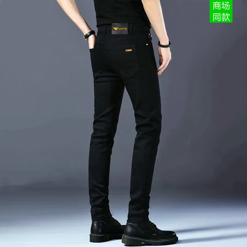 Summer 2026 New Gabbanie Black Jeans for Men, Slim Fit, Stretchy, Casual, High-End Trendy Long Pants