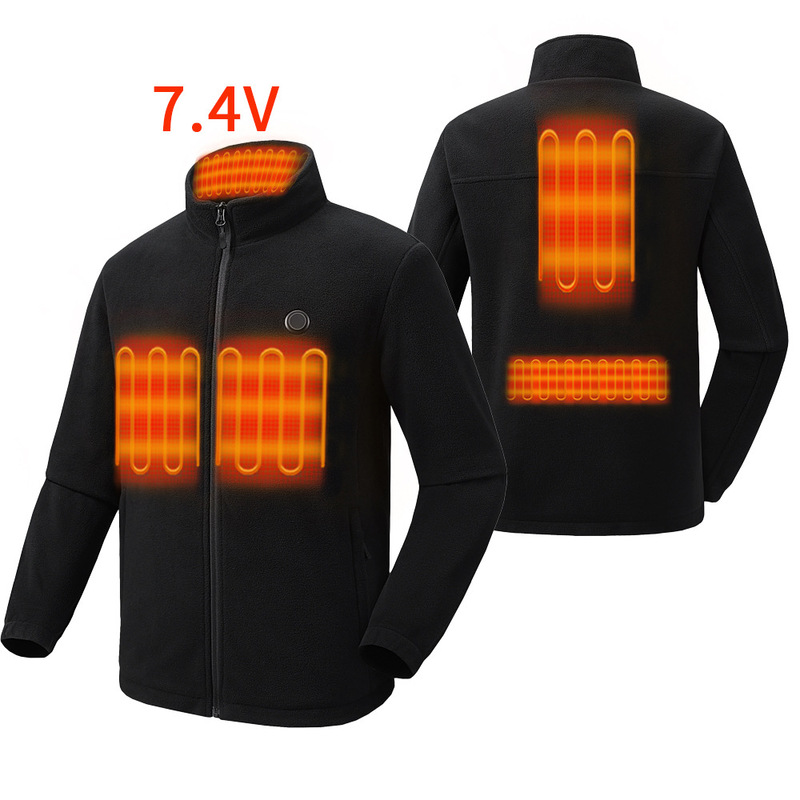 Machine Washable Smart Heated Fleece Jacket for Men and Women, Electrically Heated Fleece Outerwear, Outdoor Warm Casual Jacket