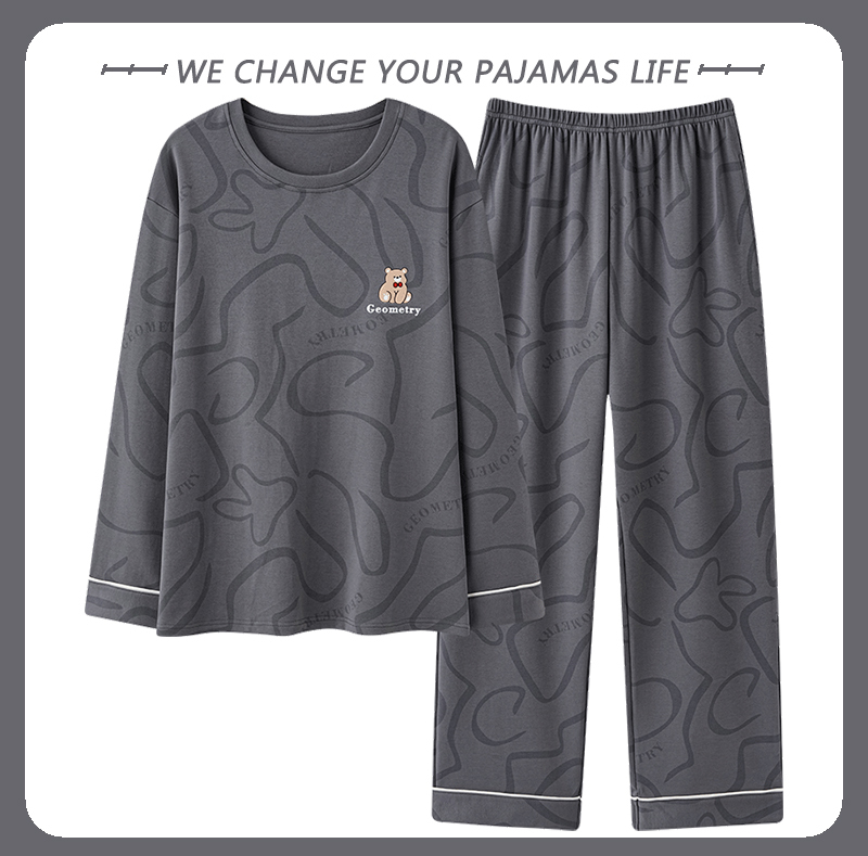 Arctic Velvet Pajamas for Men, Pure Cotton, 2025 New Spring and Autumn Thin Long-Sleeved Large Size Youth Home Wear Set Arctic Velvet Pajamas for Men, Pure Cotton, 2025 New Spring and Autumn Thin Long-Sleeved Large Size Youth Home Wear Set