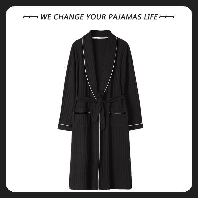 Arctic Velvet Nightgown for Men, Spring and Autum Long-Sleeved Pure Cotton Thin Bathrobe, Mid-Length Youth Large Size Home Wear Arctic Velvet Nightgown for Men, Spring and Autum Long-Sleeved Pure Cotton Thin Bathrobe, Mid-Length Youth Large Size Home Wear