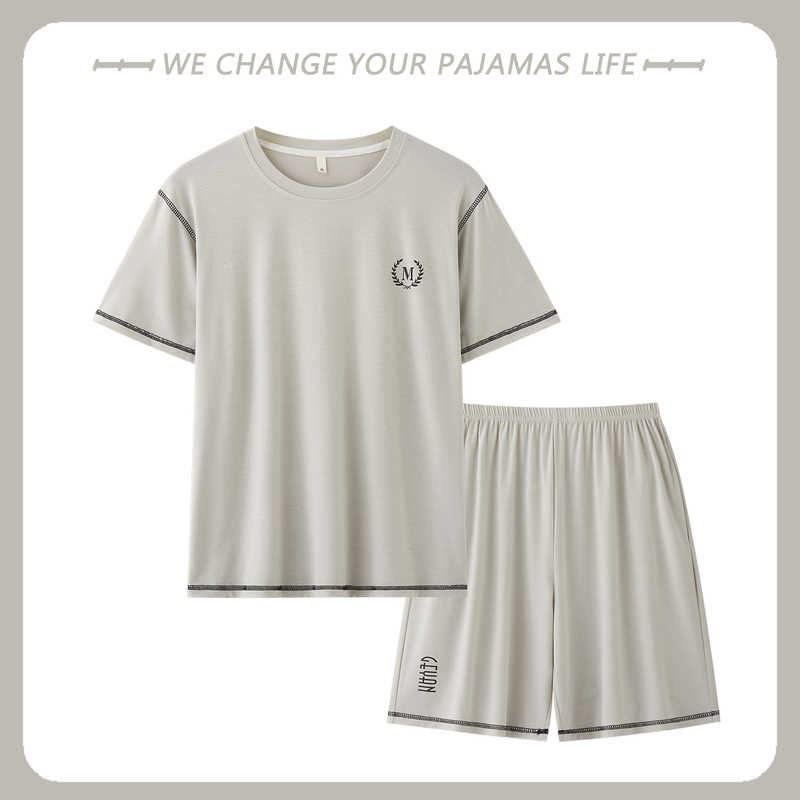 Pajamas for Men, Summer Modal 2025 New Style, Short-Sleeved, Thin, Summer Casual, Cool-Feeling Home Wear Two-Piece Set Pajamas for Men, Summer Modal 2025 New Style, Short-Sleeved, Thin, Summer Casual, Cool-Feeling Home Wear Two-Piece Set