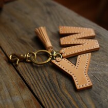 Maison Artisanal × English Alphabet Key Button Pure Bull Leather English Stream Su Package Hanging Decoration multi-color Custom