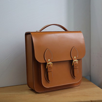 Maison handmade Inn Wind in double shoulder Cambridge bungalow Bull Leather Retro British Horse Reins Custom Lettering