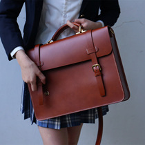 Maison handmade x Bull Leather Double Shoulder Single Shoulder Double Duty Bag Retro Postman Bag Implant Tannins Hard Pretty Bag Custom Lettering