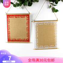 Kindergarten ring Chuang decoration material linen lace hanging decoration Mori pastoral style creative wall handmade DIY hanging decoration