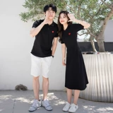 Парная одежда для влюбленных, трендовая летняя одежда, длинное платье, мини-юбка, футболка polo, хлопковая юбка, короткий рукав