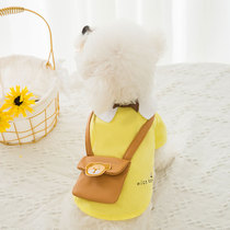 Spring and summer puppy new gentleman bow tie satchel shirt Cat feet thin T-shirt breathable Yorkshire clothes