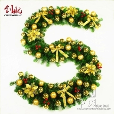 Christmas decorations Rattan 2 7m luxury special encryption Gold Christmas Tree decoration Rattan garland Pine branches