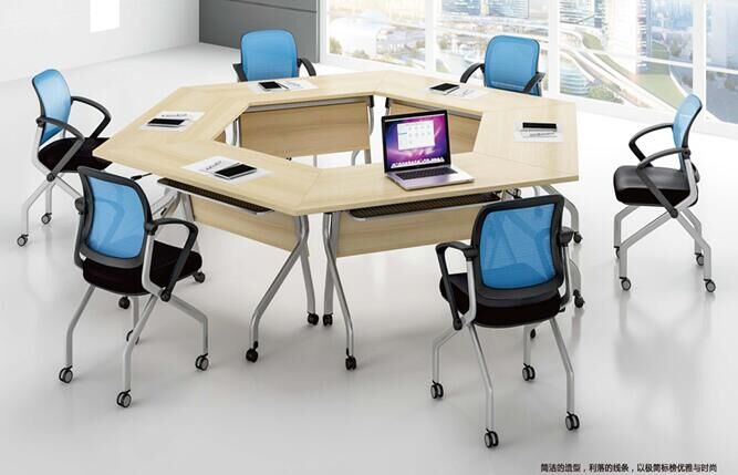 Feature New Tung Liter Metal Folding Strip Employee Training Class Simple Mobile Meeting Table Long Table View Table And Chairs