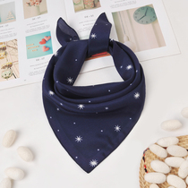 (Clearance) baby silk scarf boy mulberry silk silk scarf childrens triangle towel Spring and Autumn Winter girl small square scarf