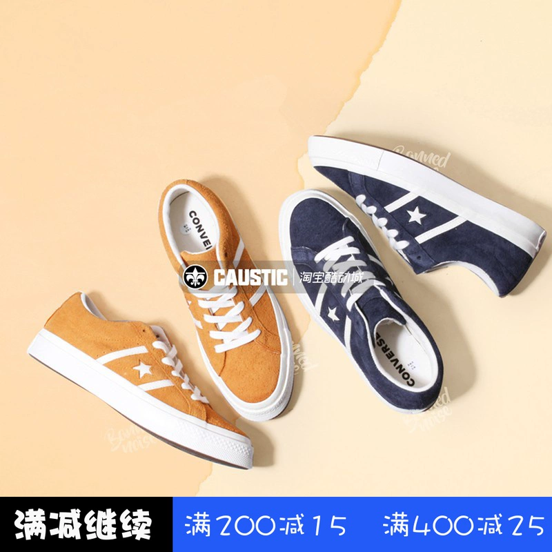 Converse Converse Jack ONE Star Navy Blue Dark Orange fleece Giày đế thấp 165022 / 3C - Dép / giày thường