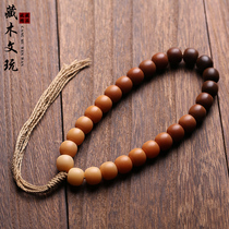 Handmade weathered fruit rainbow white jade Bodhi root hand string original ecological Buddha beads bracelet hand-held men and women play barrel beads