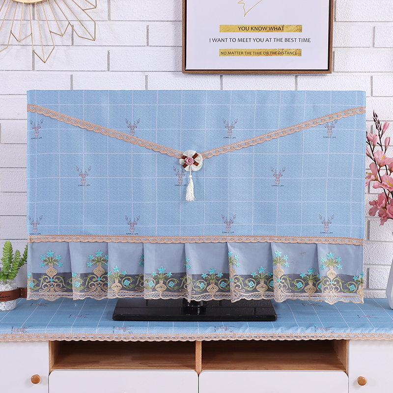 TV dust cover Wall-mounted Wall-mounted Liquid Crystal Curved versatile fabric 23-inch to 65-inch cute Korean style