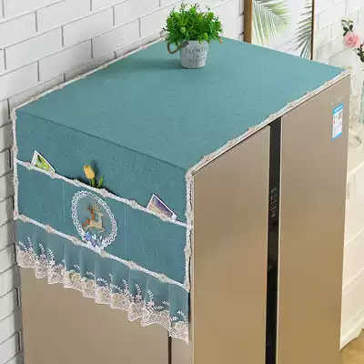 Single door refrigerator cover lace fabric multi-purpose cover towel refrigerator dust cover fabric refrigerator dust cover fabric refrigerator towel cover