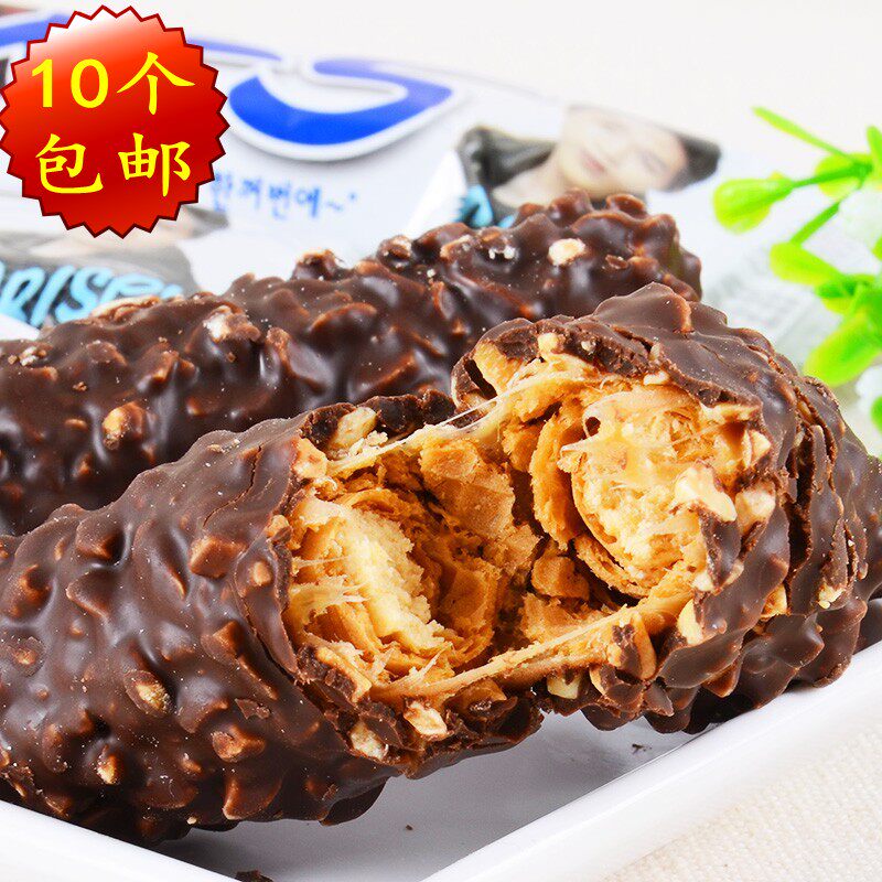 (10 roots) Korea Three-in X5 a-X5 chocolate bar fruit kernel sandwich chocolate witted stick 36 gr