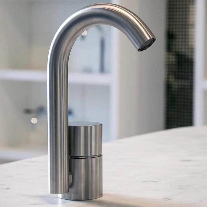 Italian Fantini Same Style Minimalist Brushed Nickel Rotatable Splash-Proof Basin Faucet for Hot and Cold Water Italian Fantini Same Style Minimalist Brushed Nickel Rotatable Splash-Proof Basin Faucet for Hot and Cold Water
