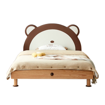 Quanyou Home Childrens Bed Nordic Style Bedroom Childrens Single Bed 1 5 Meters Solid Wood Bear Bed Furniture DW7003