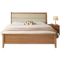 Quanyou Home Log Style Solid Wood Frame Double Bed Bedroom 2024 New Multifunctional Soft Package Bed DW8077
