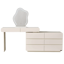 Quanyou Home Cream Style Bedroom Home Modern Simple Drawer Cabinet Dresser Integrated Retractable Makeup Table 129552