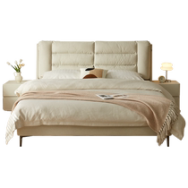 Quanyou Home 2024 New Cream Style Cat Claw Cloth Bed for Girls Bedroom Double Cloud Fabric King Bed 115070