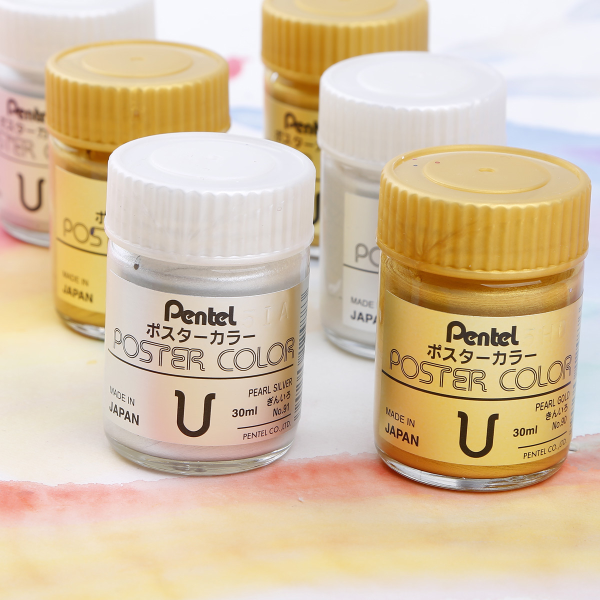 Japan Pentel Patong Cherry Blossom Gold Powder Silver Powder Turner Water Powder Paint Country Painting Calligraphy Watercolor Painting Dot