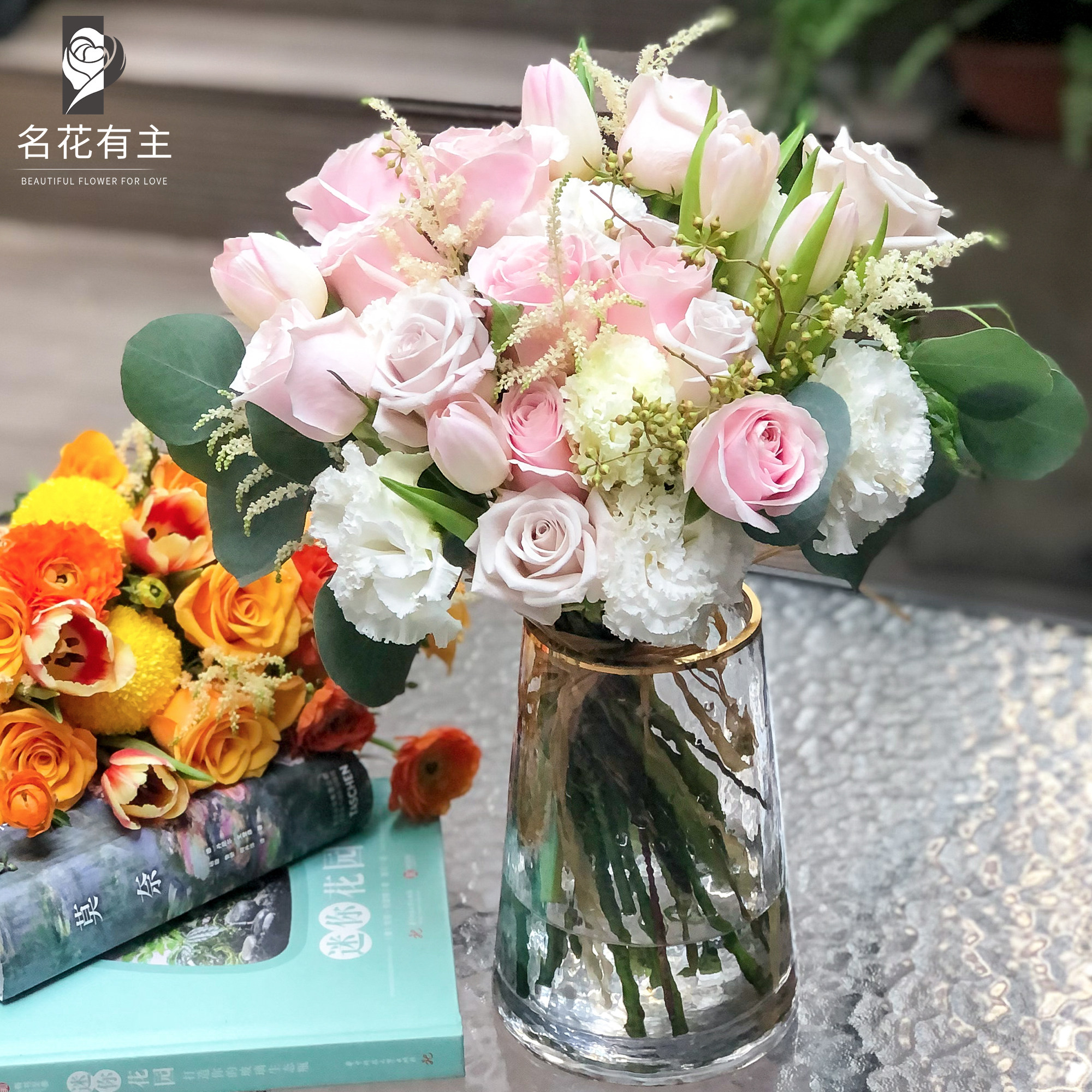 Xiamen flowers express Tongcheng Baumonth bouquet a week with a flower hanging bell Horse Drunk Wood Living Room Office Fuzhou Zhangzhou