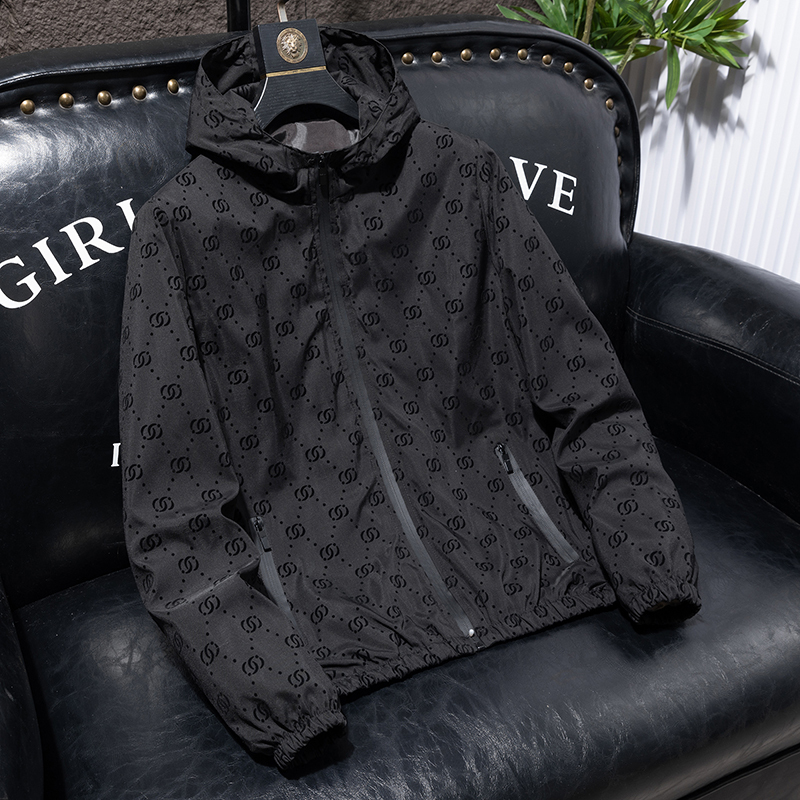 Flocked Jacket for Men 2026 Spring and Autumn New Versatile Hooded Trendy Outerwear Casual Youth Jacket for Men