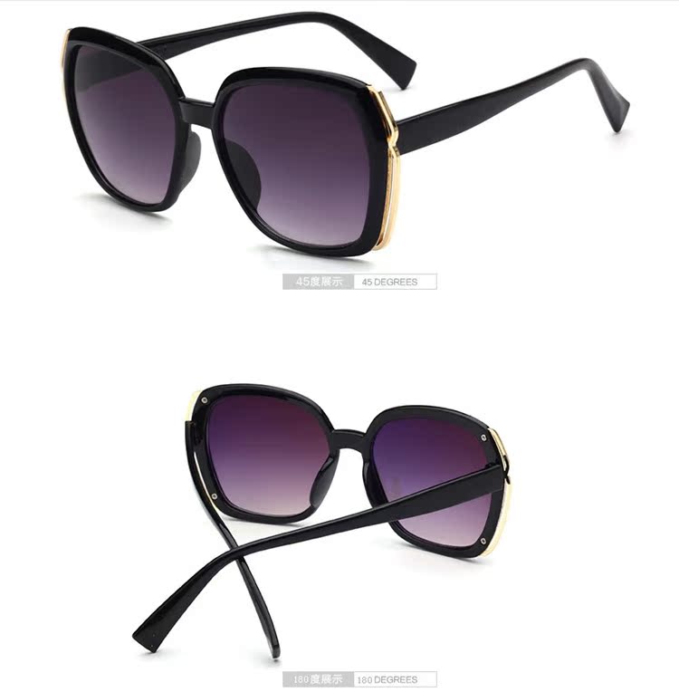 2017 new big box sunglasses của phụ nữ đơn giản thanh lịch Châu Âu và Mỹ tên tuổi lớn kính mát bán buôn chống uv mắt