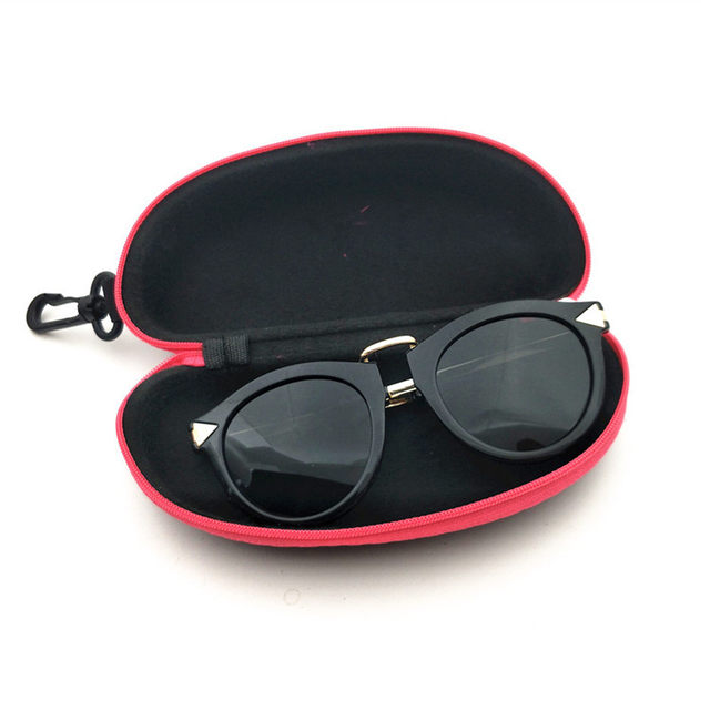 ຂາຍສົ່ງແວ່ນຕາ case zipper case colorful black hook sunglasses case sunglasses case