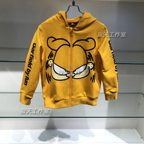 Spot instant Fun childrens clothing spring and autumn Garfield cat men and women children parent-child hooded casual sweater GU3201AAO