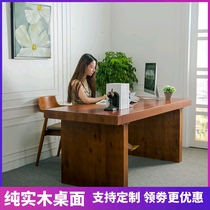 Pure solid wood minimalist computer desktop desk Home desk Desk Writing Desk Manager boss Boss Big Office Computer Table And Chairs